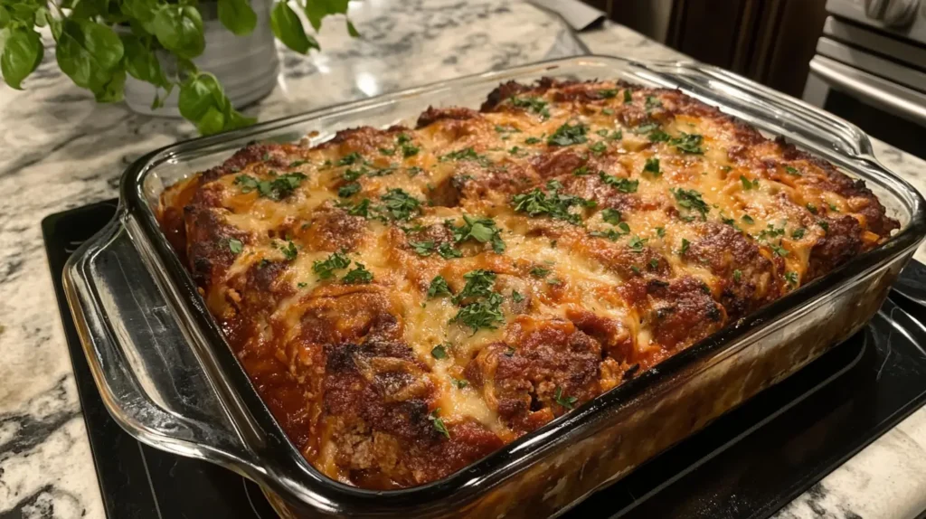 Freshly sliced italian meatloaf recipe served on a wooden board