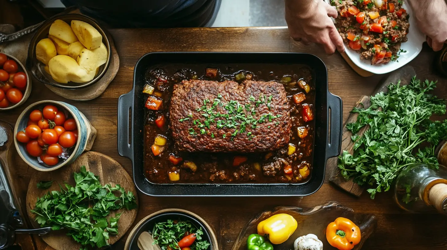 What is the secret to a great meat loaf? Moist sliced meat loaf on a board