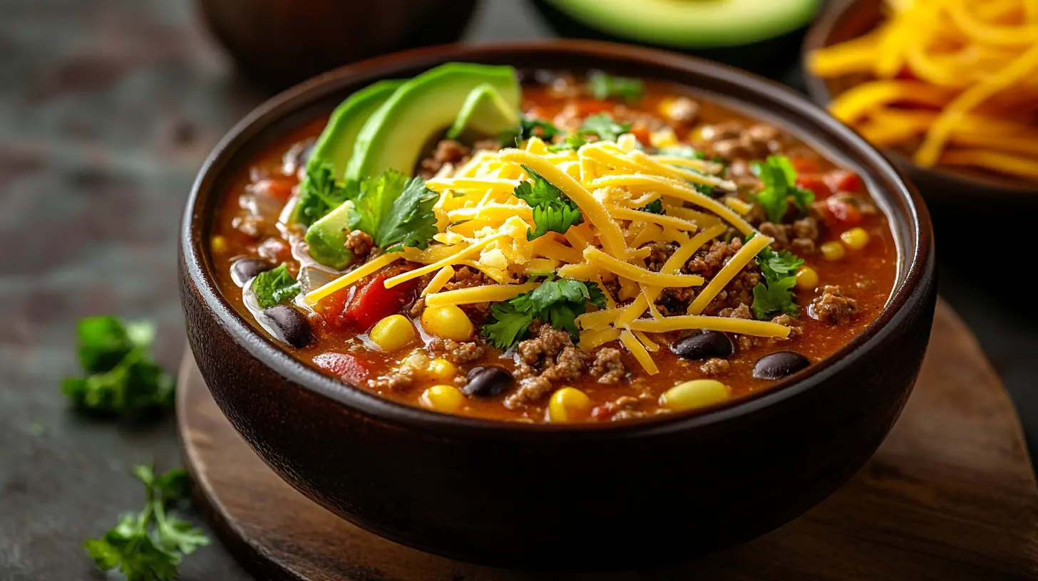 Taco Soup Frios Recipe in a Colorful Bowl