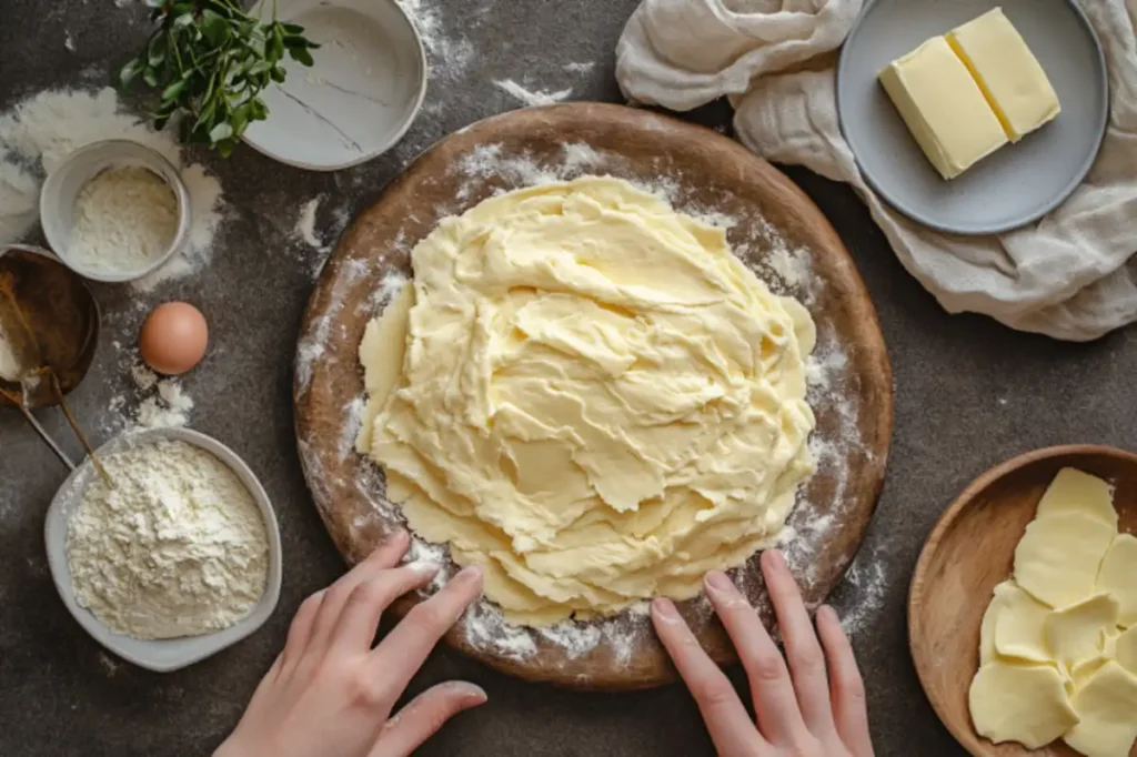 Dough folding process for gipfeli recip