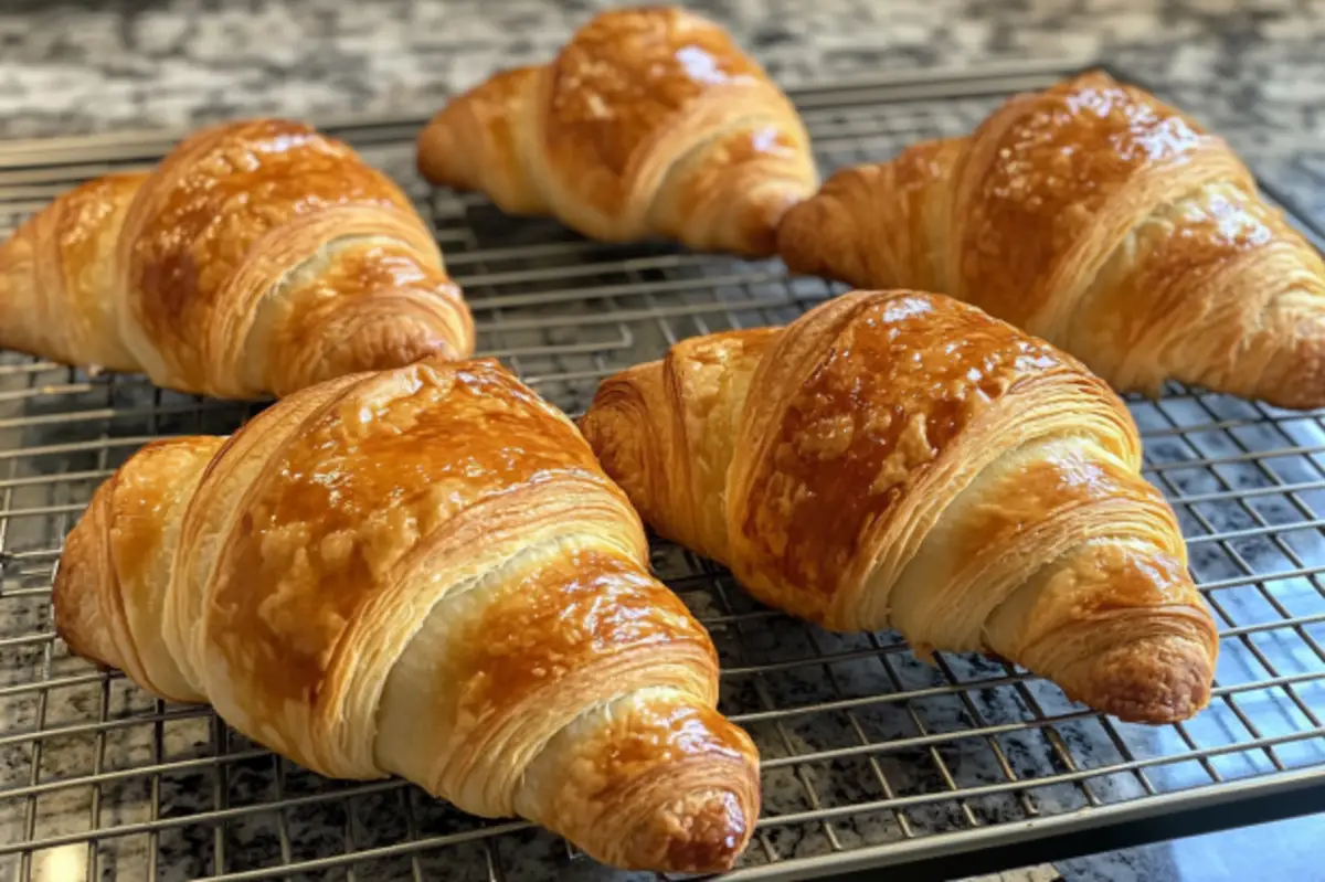 Illustration of what is a common mistake in croissants? showing rushing lamination