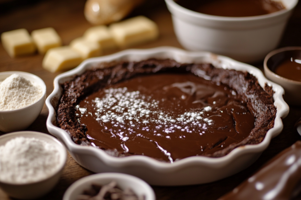 Ingredients for a rich chocolate cobbler