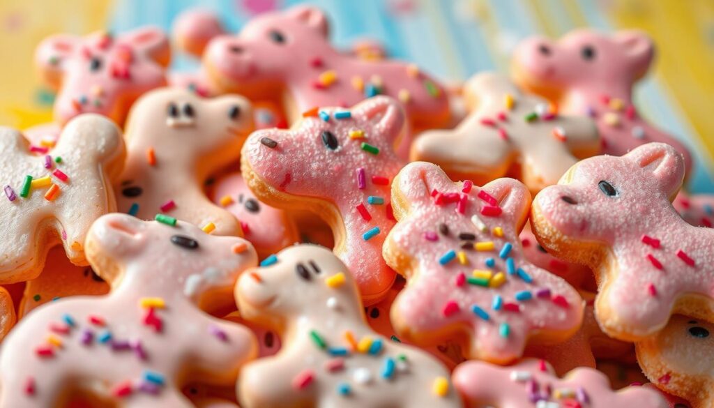 Frosted Animal Crackers with Sprinkles