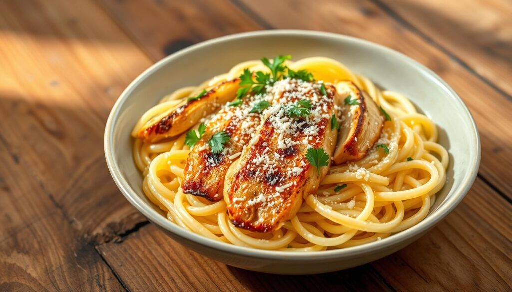 Garlic Parmesan Chicken Pasta Dish