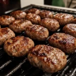 Delicious chicken sausage patties served on a white plate