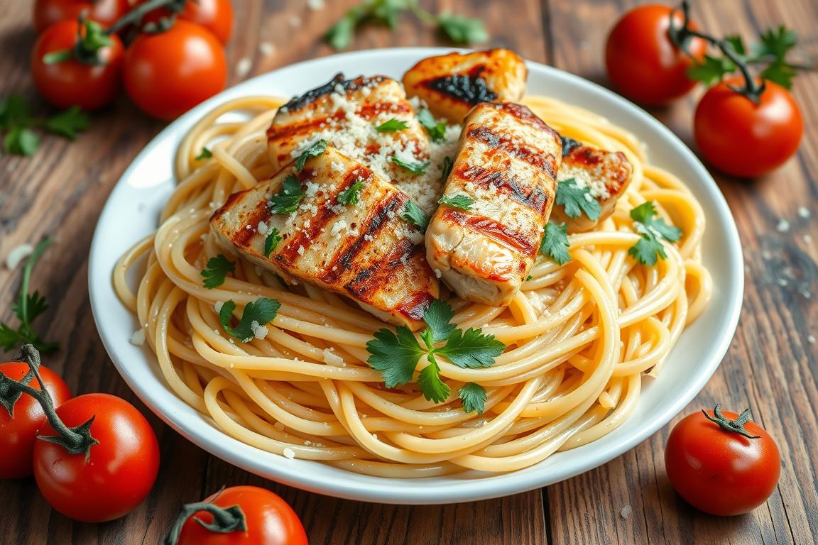 garlic parmesan chicken pasta