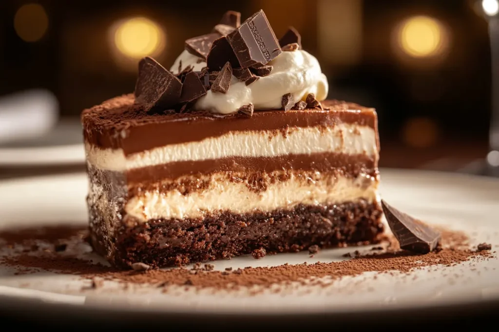 Hot chocolate lasagna layers