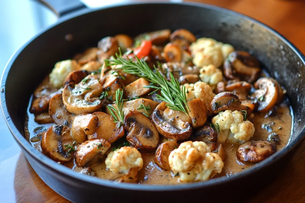 Garlic Mushrooms Cauliflower Skillet