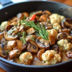 Garlic Mushrooms Cauliflower Skillet