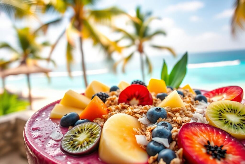 Tropical fruit smoothie bowl