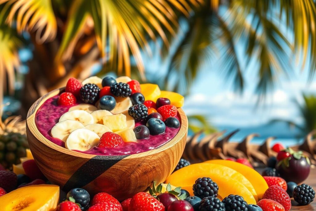 Tropical acai smoothie bowl recipe